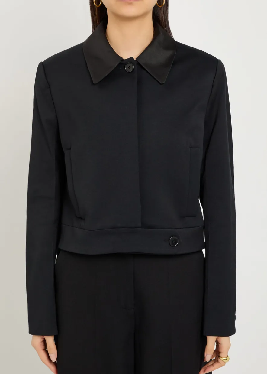 Abbe boxy stretch-crepe jacket