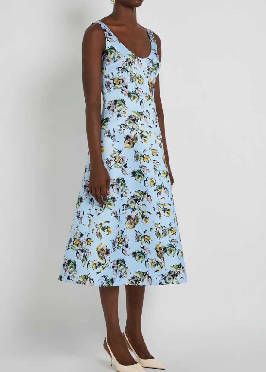 Abella floral-print satin midi dress