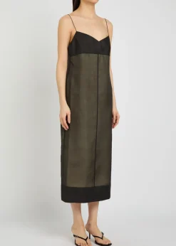 Abigail layered silk organza midi dress