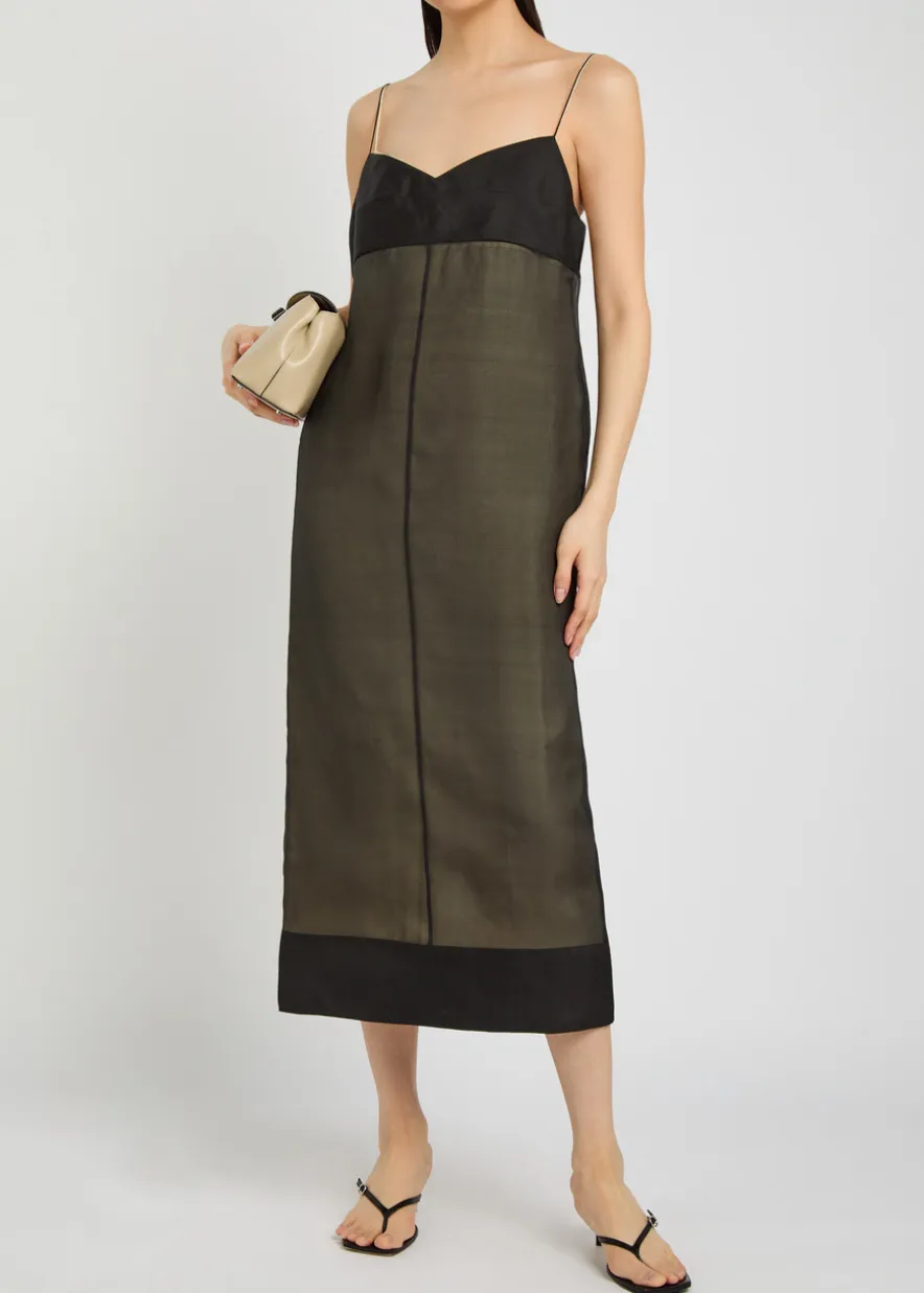 Abigail layered silk organza midi dress