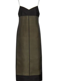 Abigail layered silk organza midi dress
