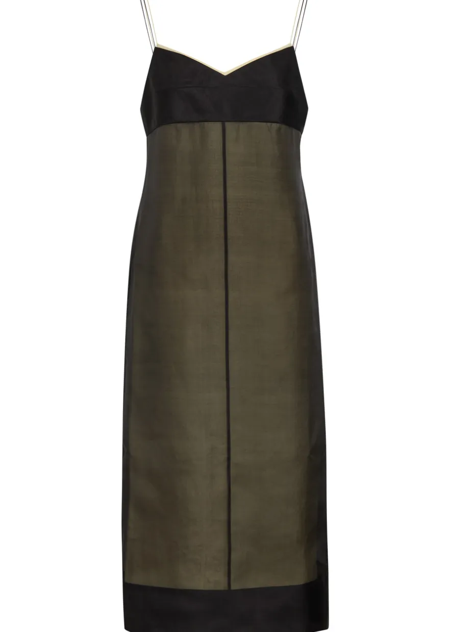 Abigail layered silk organza midi dress