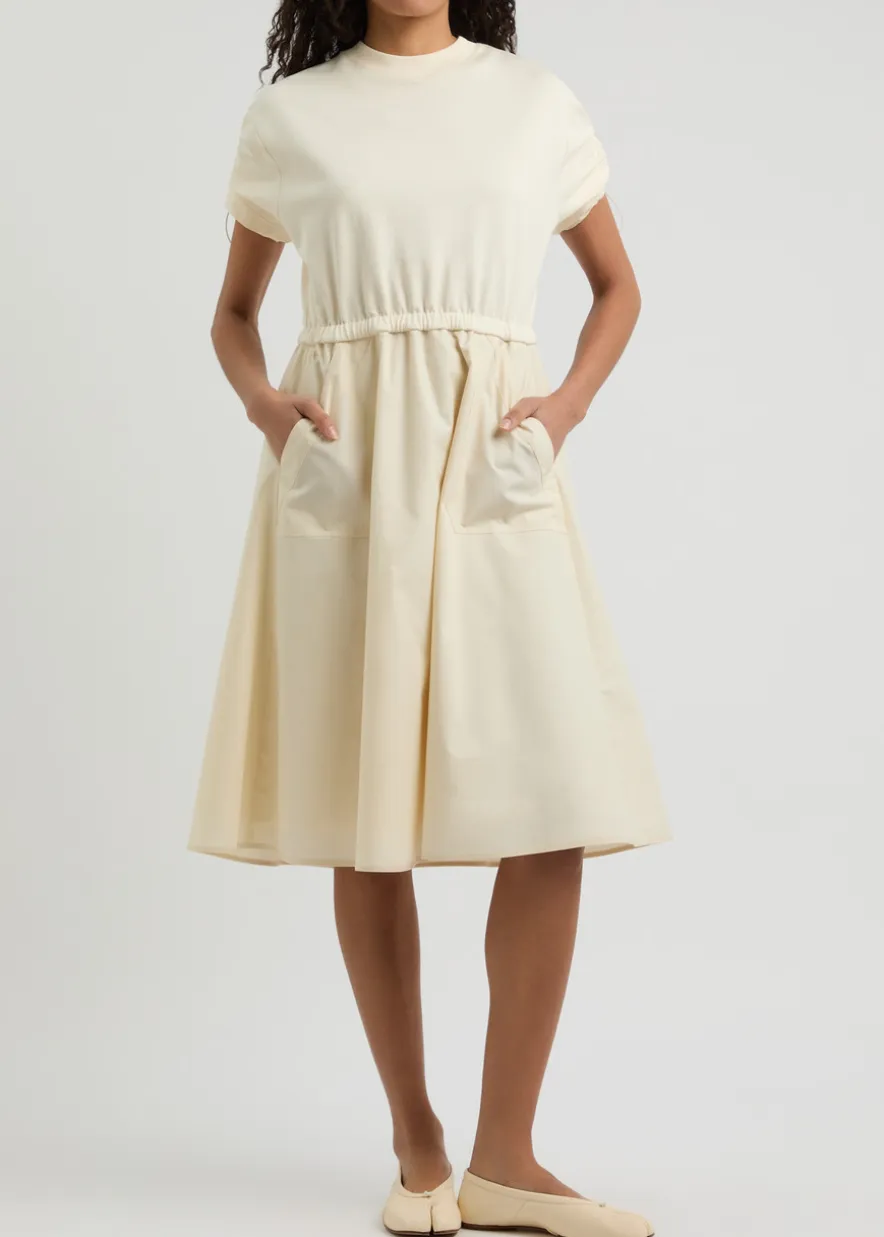 Abito cotton and woven midi dress