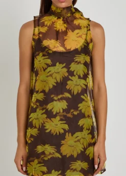 Ablee floral-print organza mini dress