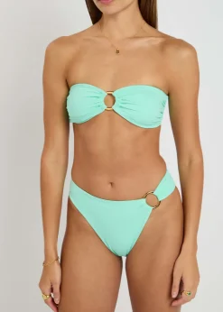 Acapulco metallic bandeau bikini top