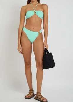 Acapulco metallic bandeau bikini top