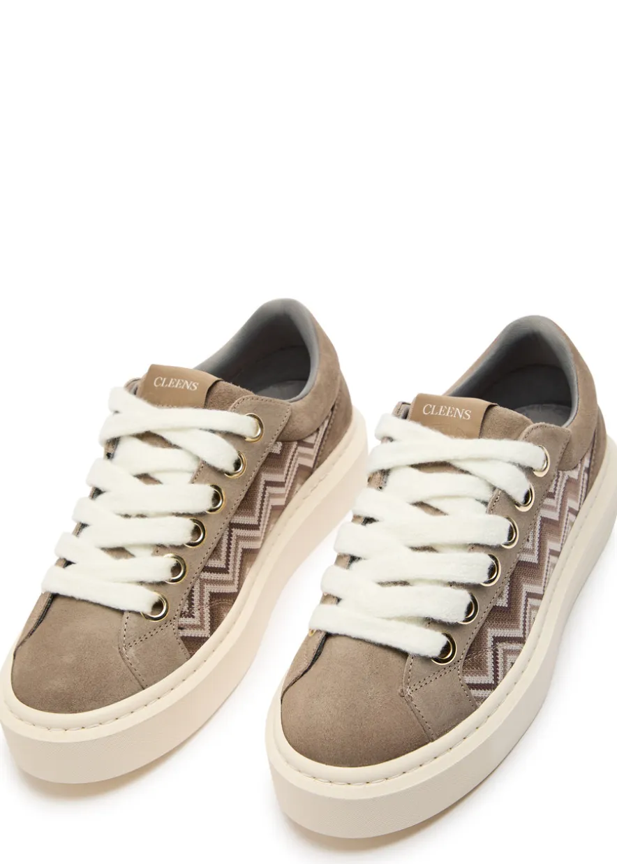 Ace chevron-knit suede sneakers