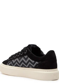 Ace chevron-knit suede sneakers