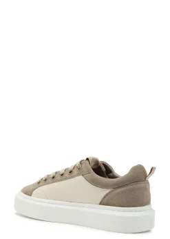 Ace panelled leather and suede sneakers
