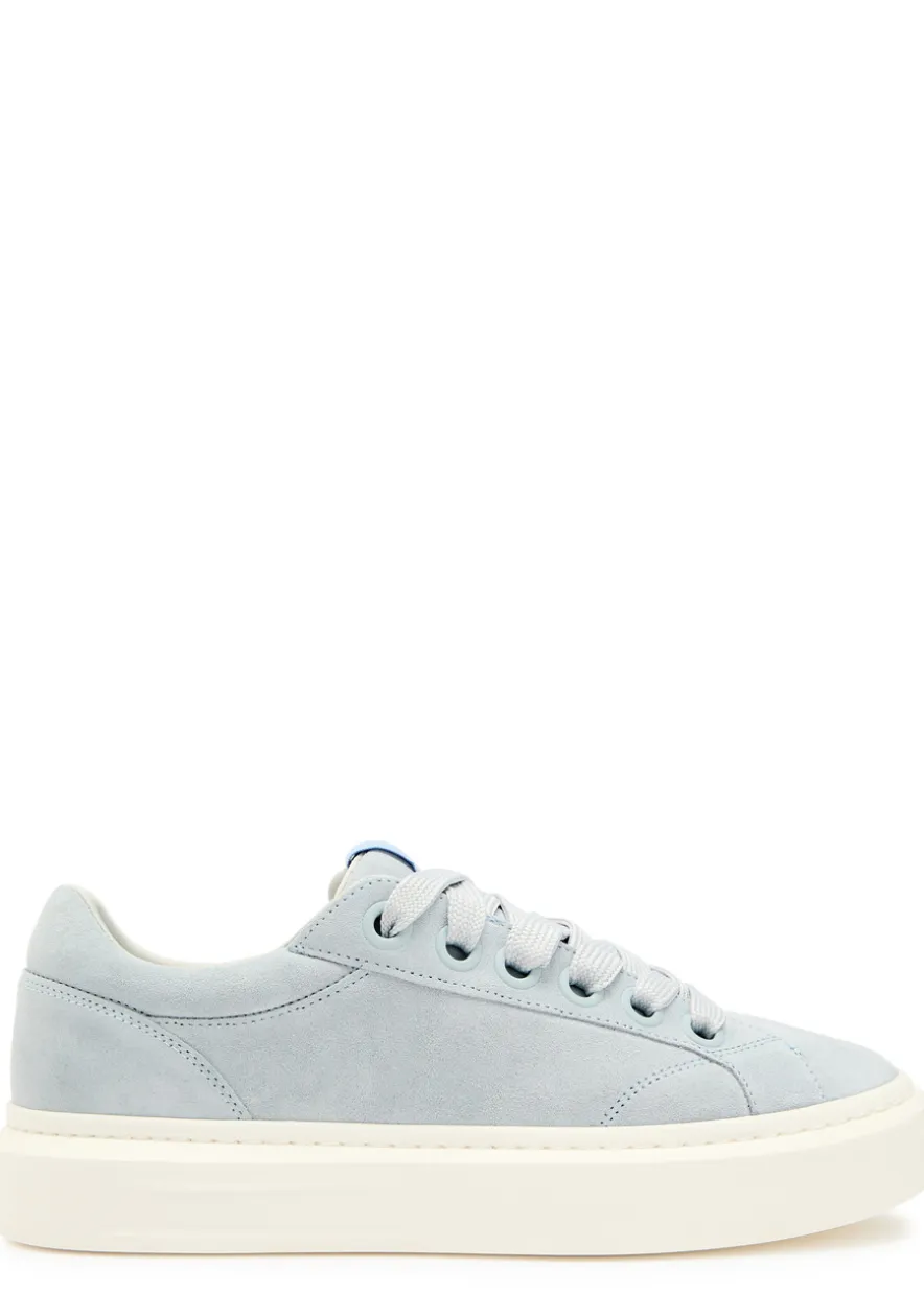 Ace panelled leather and suede sneakers