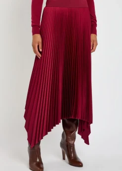 Ade plissé satin midi skirt