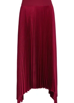 Ade plissé satin midi skirt