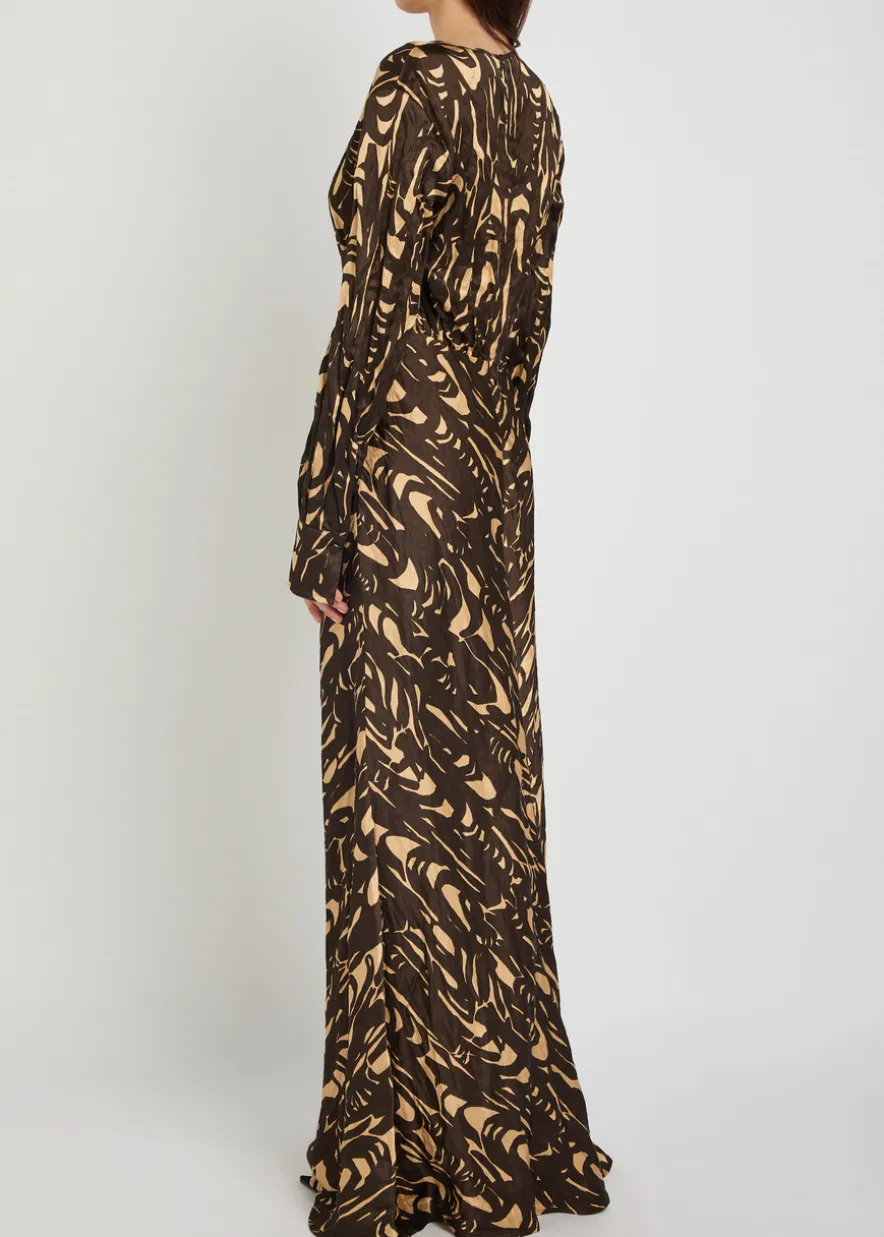 Adore printed crinkled satin midi dress