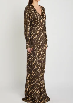 Adore printed crinkled satin midi dress