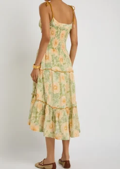 Adriel floral-print cotton midi dress