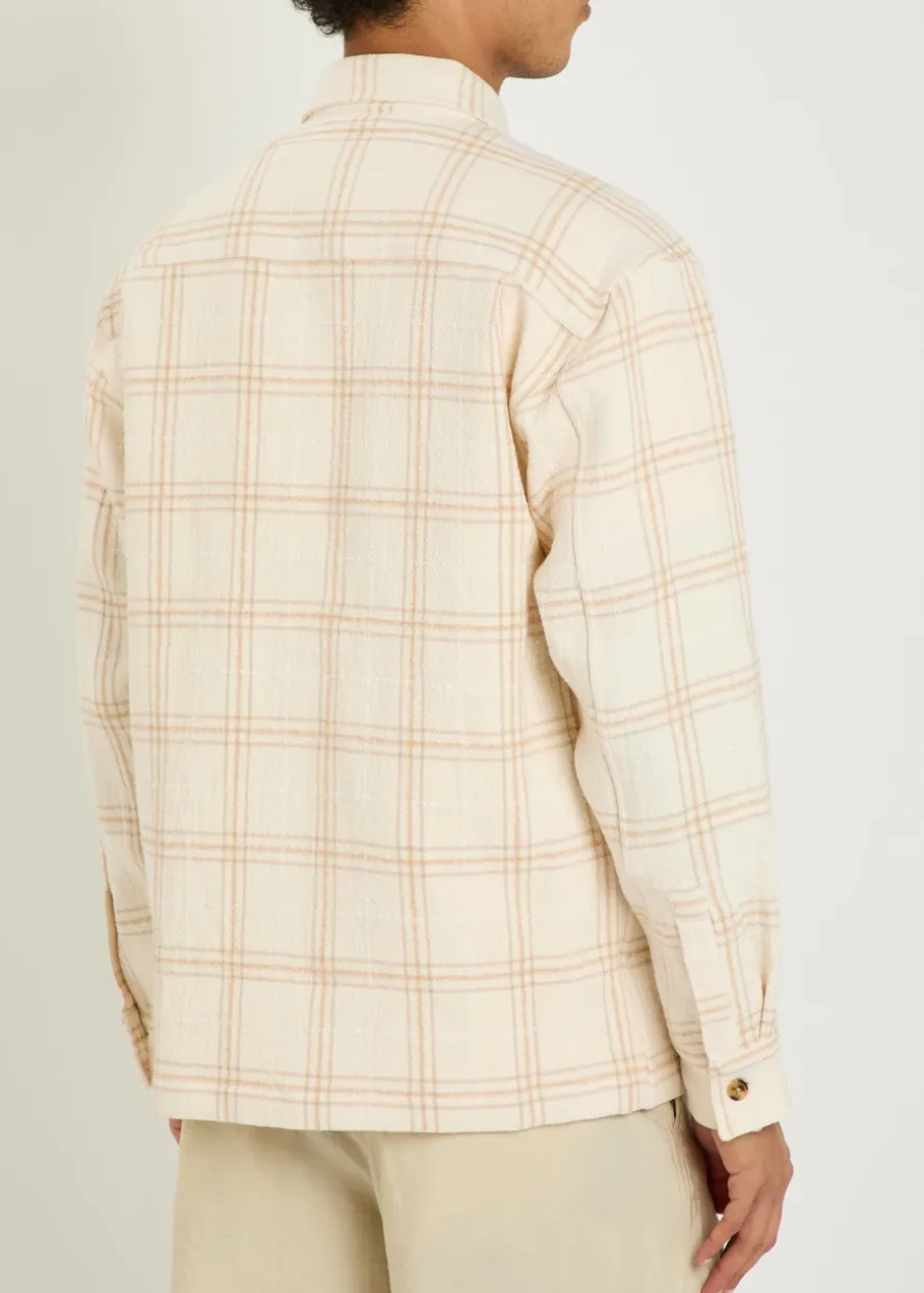 Adwin checked cotton-blend overshirt