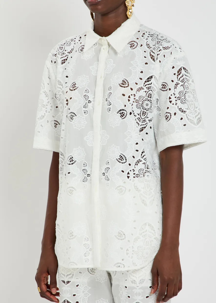 Akari lace and embroidered shirt