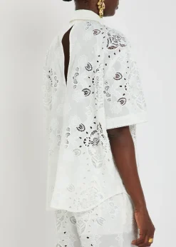 Akari lace and embroidered shirt