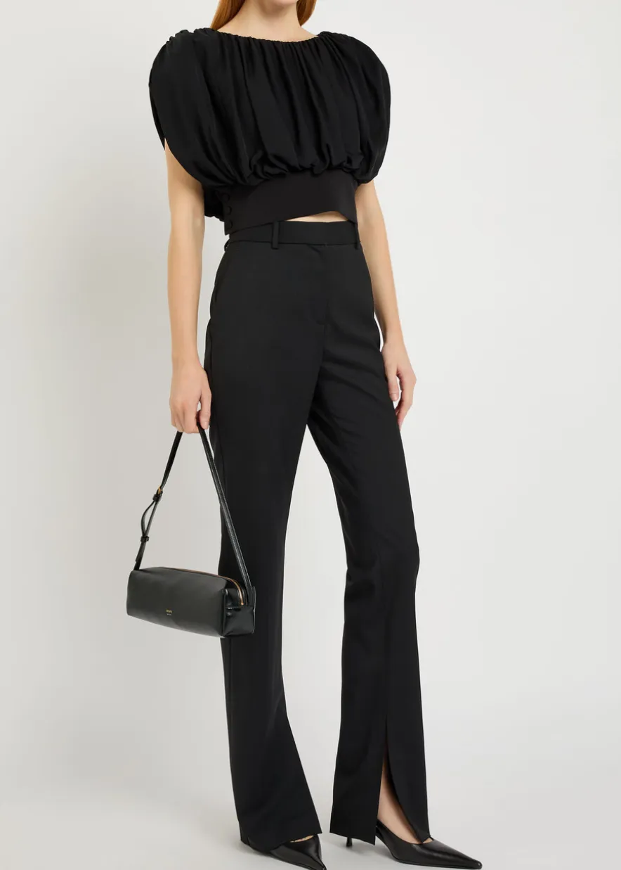 Alba flared-leg stretch-wool trousers