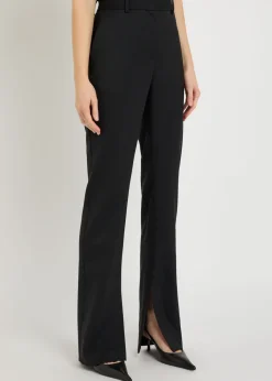 Alba flared-leg stretch-wool trousers