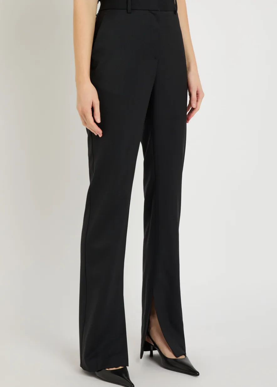 Alba flared-leg stretch-wool trousers