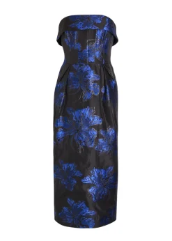 Alexandra floral-jacquard woven midi dress