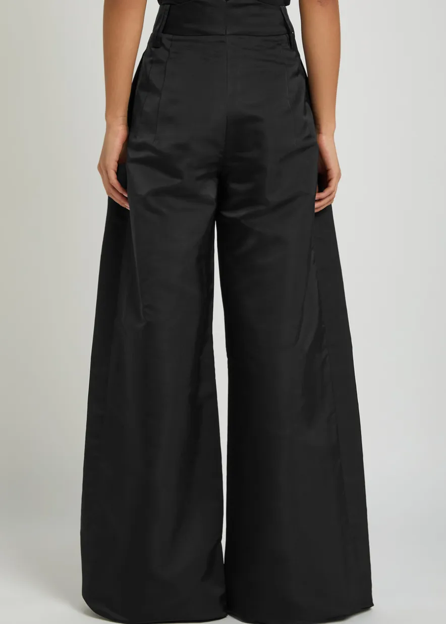 Alexandra wide-leg silk trousers