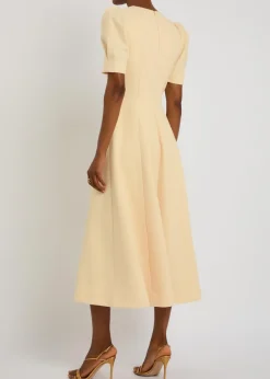 Alexandrite crystal-embellished crepe midi dress