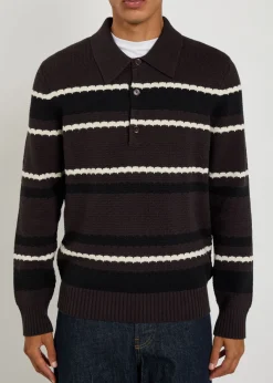 Alfie striped cotton polo jumper