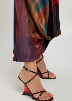 Alia draped silk-satin midi dress