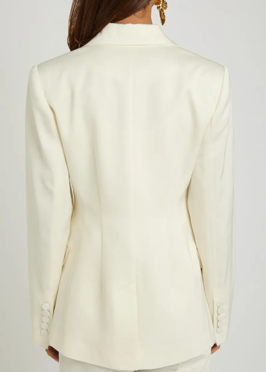 Alice rose-appliquéd woven blazer