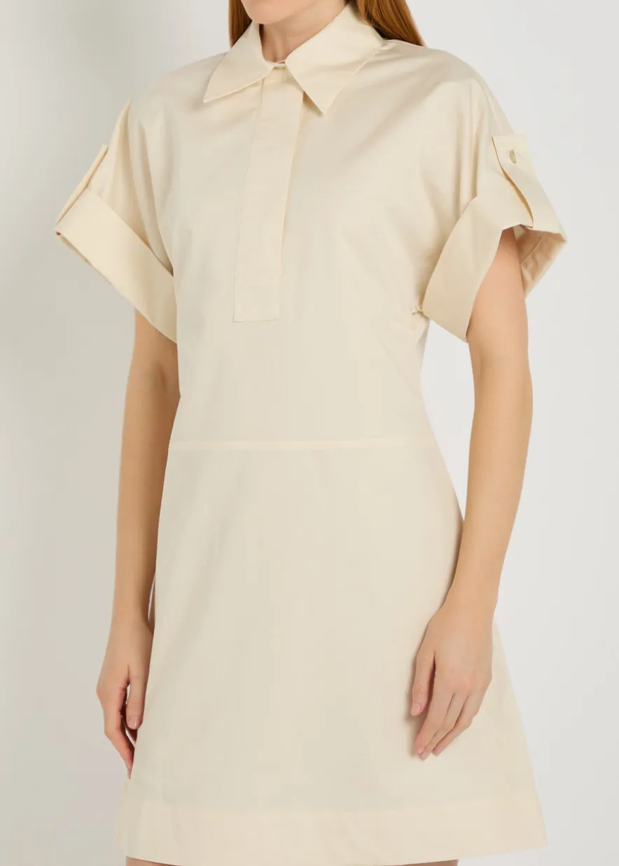 Ali cotton and linen-blend mini shirt dress