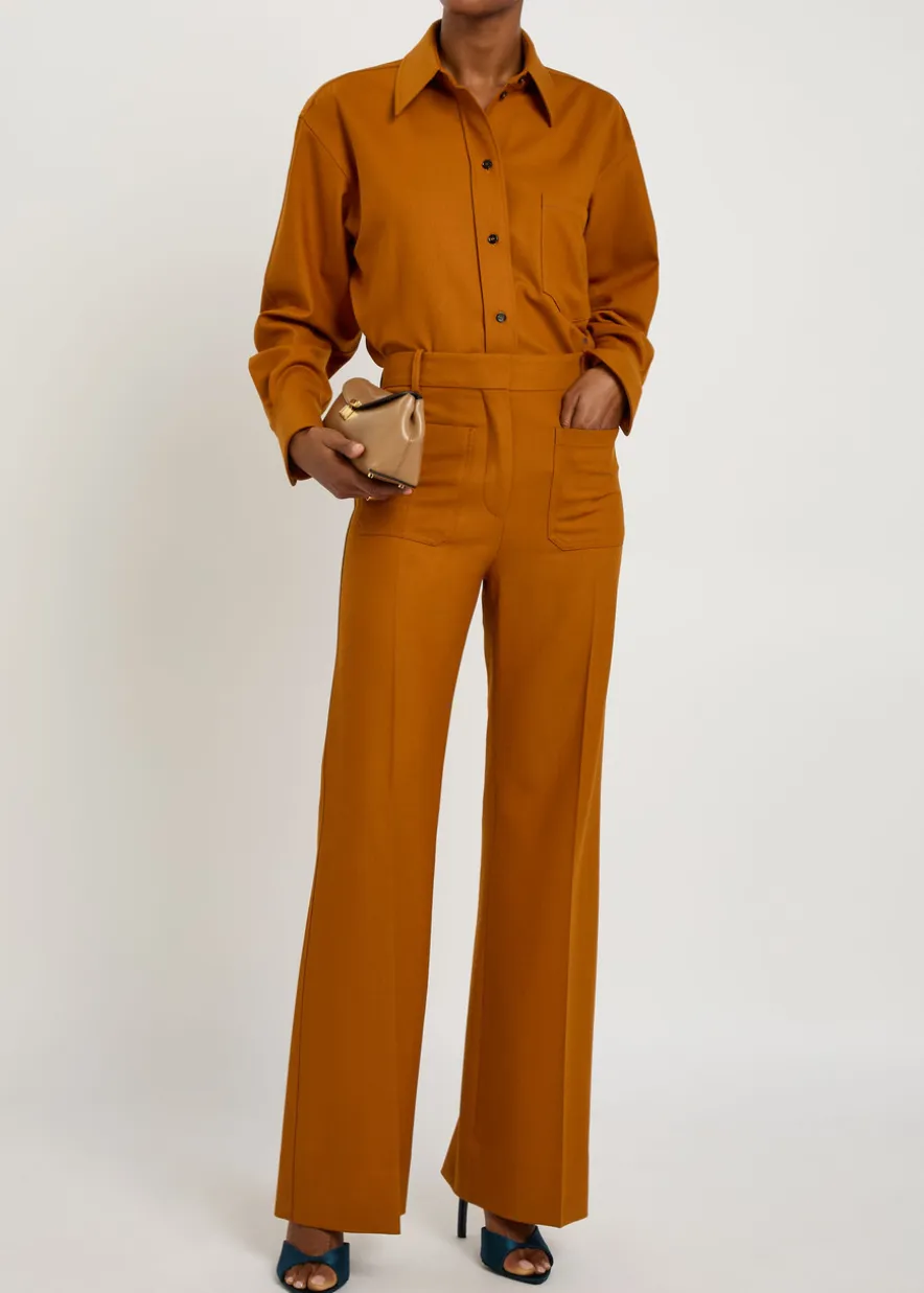 Alina flared-leg twill trousers
