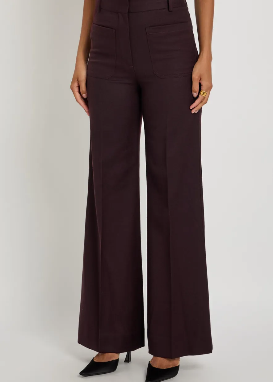 Alina flared-leg wool trousers