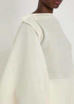 All Squares cape-effect asymmetric paper-blend top