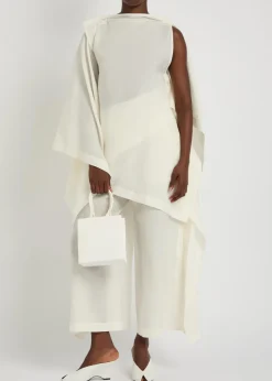 All Squares cape-effect asymmetric paper-blend top