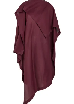 All Squares cape-effect asymmetric paper-blend midi dress
