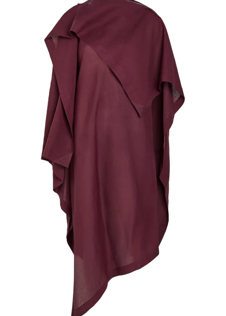 All Squares cape-effect asymmetric paper-blend midi dress