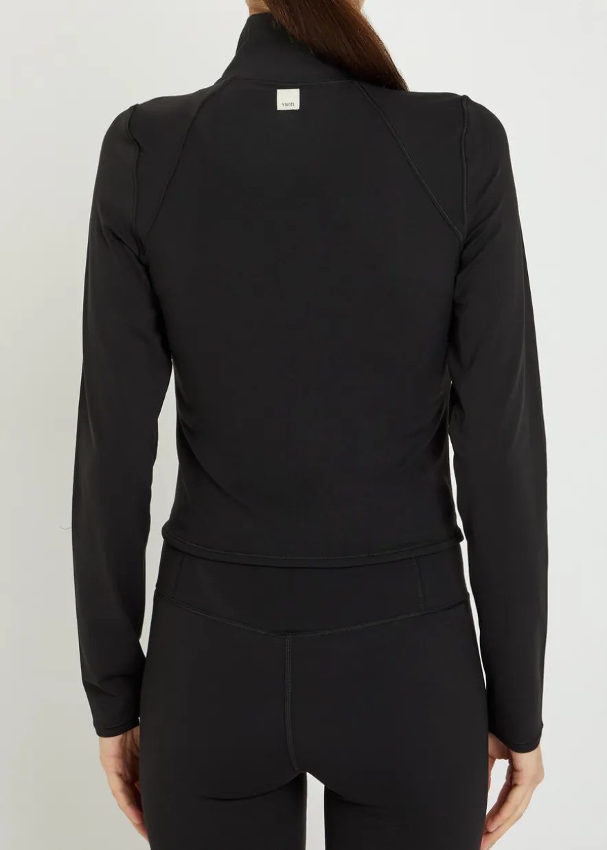 All The Feels zip up stretch-jersey top