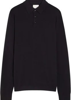 ALLUDE POLO LS KNIT_66340_BLAC