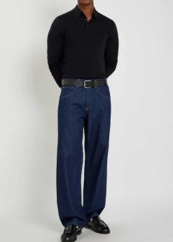 ALLUDE POLO LS KNIT_66340_BLAC