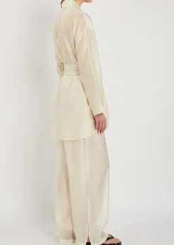 Alma embroidered belted kimono robe