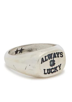 Always Lucky sterling silver-plated signet ring