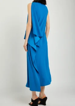 Aly cascading crepe midi dress