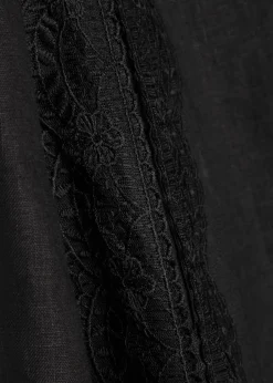 Amalina lace and linen midi dress