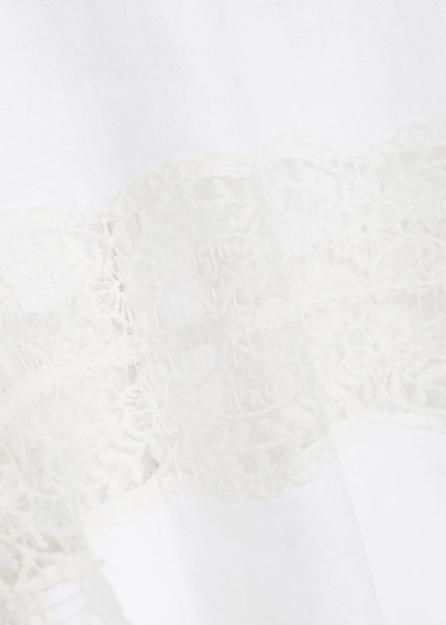 Amalina lace and linen mini dress