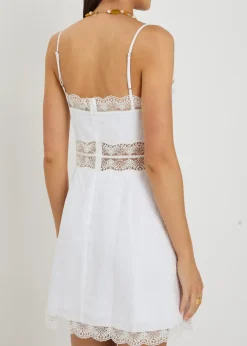 Amalina lace and linen mini dress