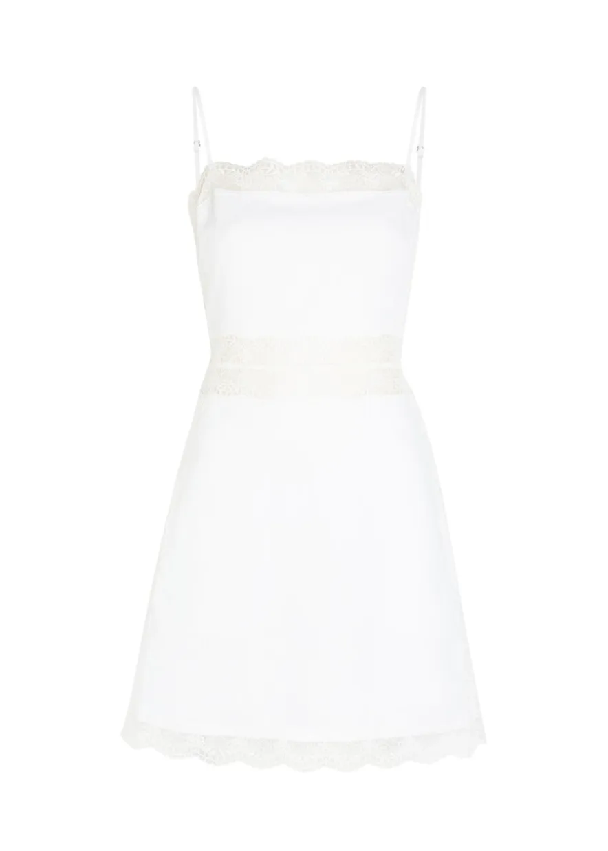 Amalina lace and linen mini dress