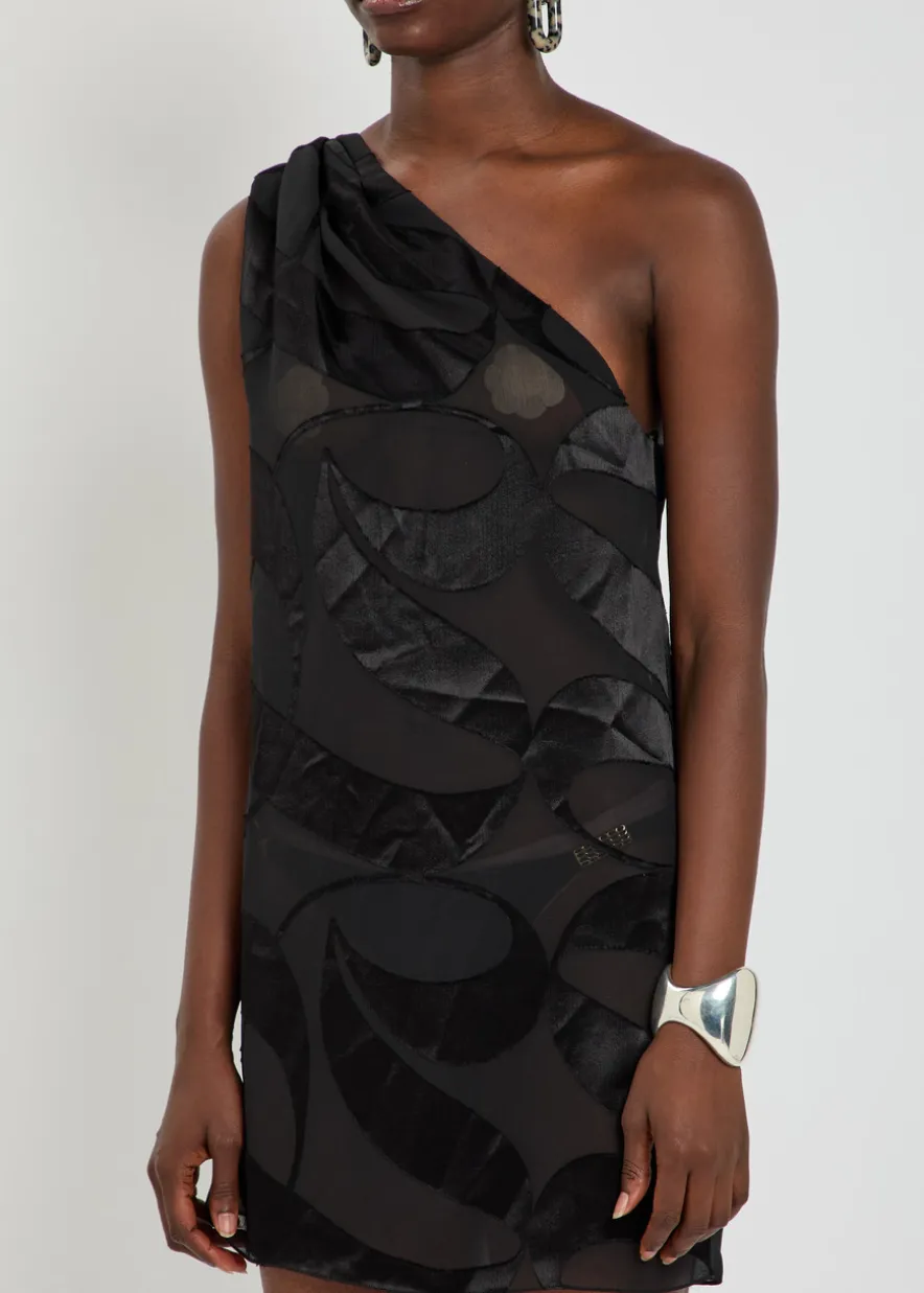 Amaris devoré georgette mini dress