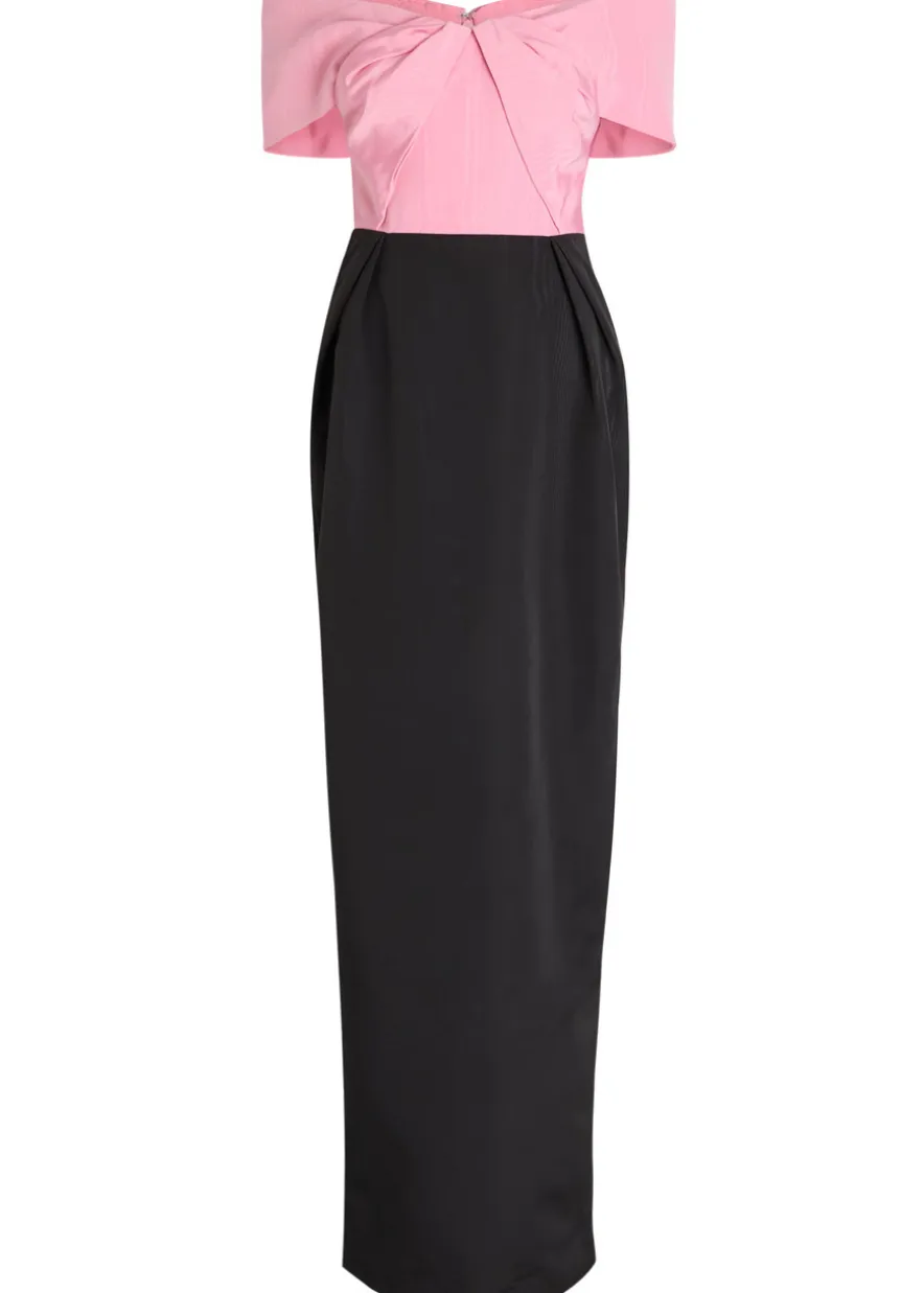 Amaro off-the-shoulder taffeta maxi dress